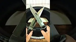 Buckmaster 184 & SA80 Bayonet vs. Car Tire &ndash; Who Wins?! 🔪😱