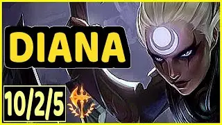 DIANA VS FIDDLESTICKS - 10/2/5 KDA JUNGLE GAMEPLAY