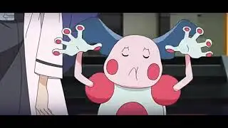 Mr Mime explaining about Gengar to Ash using sign language