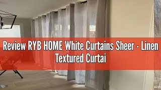 Review RYB HOME White Curtains Sheer - Linen Textured Curtains Privacy for Bedroom Christmas Windows