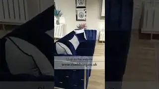 Premium Blue Velvet Corner Sofa | Living Room Corner Sofa Design | U Shaped Sofa Design