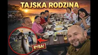 Kolacja z tajską rodziną mojej dziewczyny nad wodą (Tajlandia) 🌅 A obok ludzie łowią ryby na brzegu!