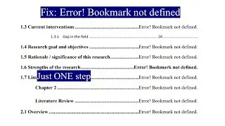 MS Word Part 6 | Fix: Error! Bookmark not defined | Automatic Table of Content | Young Researchers