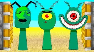 Sprunki OC Plankton SpongeBob Squarepants Phase 1 To Phase 8 In Minecraft PE