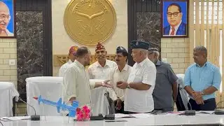 Ex Army and Air force officers meeting with D.M at Hapur collectorate 