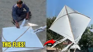 A Large-Scale Kite Design Crafted with Plastic and Bamboo