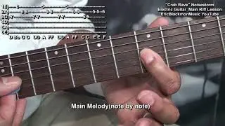 How To Play CRAB RAVE 🦀 Noisestorm Electric Guitar Riff Lesson @EricBlackmonGuitar
