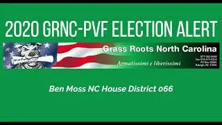 Election Alert! GRNC PVF  Recommends Ben Moss for NC House District 66