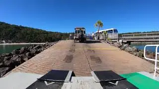 Fraser Island - River Heads to Kingfisher Bay Wharf Ferry with Camper Trailer