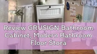 Review GRUSIGN Bathroom Cabinet, Modern Bathroom Floor Storage Cabinet Organizer with 1 Door and 3 D