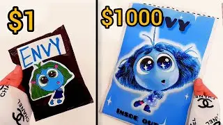 paper diy 💛$1 vs $1000 Inside Out 2 Blind Bags unboxing! | ASMR|blind bag Envy