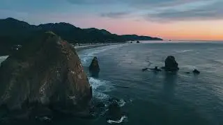 Stunning Drone Footage over the Ocean in Cannon Beach Oregon