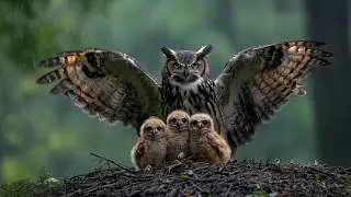 Where do animals hide in the forest during the rain?