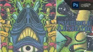 Psychedelic Vintage Illustration -  [Creatober Timelapse - Day 8: Mask]