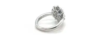 Oval 1.50ct Blue Sapphire 0.50ct Diamond Cluster Ring in Platinum