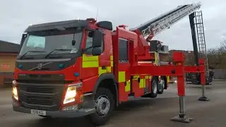 Lights and ladder demo! Morecambe's Ariel Ladder Platform is finally back