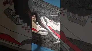 Jordan Retro 3s FireRed 🔥 #abstractart #acrylicpaint #art #crackle #elephantprint #firered3s #retro3