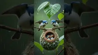 The cute little bird in the wind and rain. Surviving nature's storm #birds #wildlife #nature