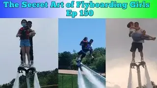 The Secret Art of Flyboarding: Girls Sculpt Dreams in the Air 💦 water park 🥰 #waterpark #adventure