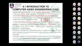ONLINE CLASS CHAPTER 6  COMPUTER AIDED ENGINEERING (Part 1)