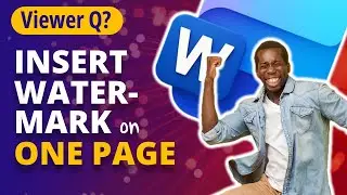 How to Add a DRAFT Watermark to Just One Page in Word ✨ [VIEWER QUESTION]