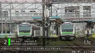 小机駅2番線発車メロディ「We are F・Marinos B」鳴動状況