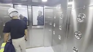 Air Shower Auto Slide Door with Face Scan Access #Air shower #cleanroom #Auto slide door