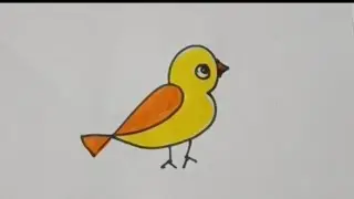 Simple and Easy drawing and colouring a Small bird  | Colorful Creations|