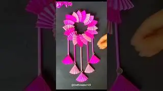 Beautiful paper flower wall hanging craft ideas 💡 #wallhanging​ #shorts​ #craft​