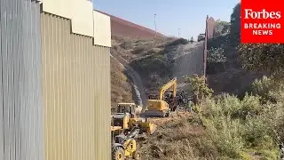 NEW VIDEO: Border Wall Construction Resumes After Trump Takes Office At US-Mexico Divide In Tijuana