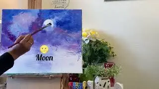 Couple in Moonlight / Acrylic painting for beginners / love to paint ❤️ #SkyIsTheLimitArtChallenge