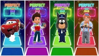 McQueen vs Ryder vs Sheriff Lablador vs Blippi in the Tiles Hop Game play EDM Rush Game play🎶