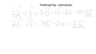 Hoderegning - subtraksjon