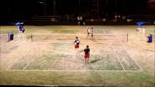 ソフトテニス　中学都道府県対抗2012　男子　個人戦　決勝戦　内本・丸山（上宮中学）ー吉信・上松（岡山理大附属中学）（上視点）