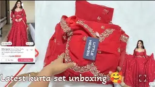 NEW Designer Red Embroidered Kurta Set Unboxing Now?