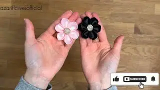 How to make a flower with Satin ribbon 🌸#viral #craft #foryou #gift #handmade #inspiration 