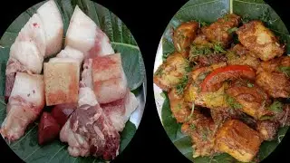Easy Pig Meat Curry Recipe | Indian Village Style Pig Meat Cooking Recipe 😋😋..
