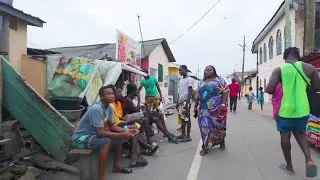DAY AND NIGHT LIFE IN AFRICAN COMMUNITY GHANA ACCRA OSU