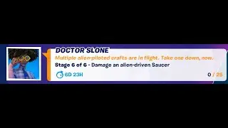 Damage an alien-driven Saucer Challenge in Fortnite