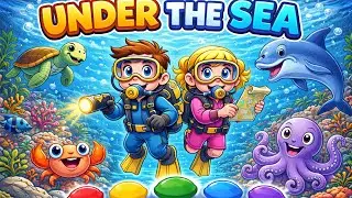 Under the Sea with Finn and Pepper | Learn Sea Creatures & Colors 🐠🎨