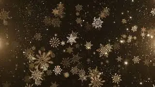 Luxury Golden Christmas Snowflakes Motion Background