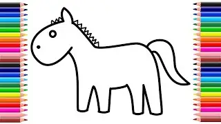 Como dibujar un Caballo Para Ni&ntilde;os | Dibujo F&aacute;cil de Caballo | Dibujos para dibujar