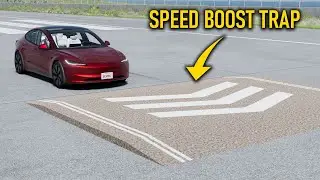 Cars vs Dash Plat Speed Boost Trap 1 - BeamNG.Drive | BeamNG High Speed