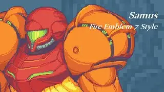 Samus (Metroid Prime) Fire Emblem 7 Style Portrait - Pixel Art Time-lapse