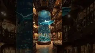 Enormous Blue Shark Inside Giant Glass Bell Jar | Surreal Ocean Concept #Shark #Sharks #OceanLife