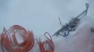 Typical wind/snow storm at 17,200' camp on Denali.