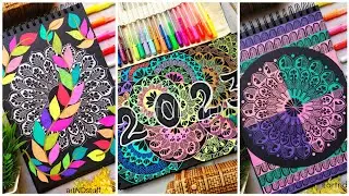 3 MANDALAS ON BLACK PAPER | Easy Mandala Art for Beginners | Step by step Mandala Tutorial
