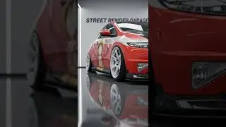 Honda Civic FN2 Slammed with Luffy One Piece Livery