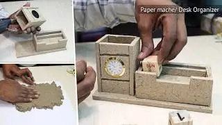 DIY Eco-Friendly Desk Organizer/Pen Stand from Upcycled Paper Mache | Easy Tutorial