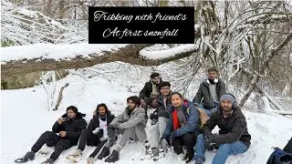 First snowfall trikking with friend's indian karnataka boys in Europe Slovakia 🏔️❄️🥶